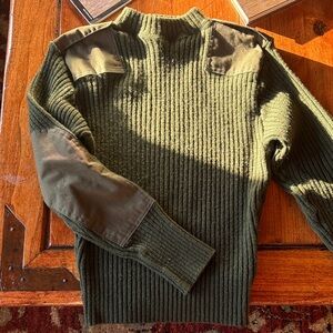 Military Wool Olive Green Men's Sweater